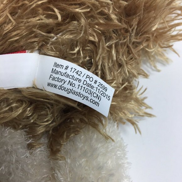 Douglas Alpaca Llama Plush Stuffed Animal White Brown 10" Cuddle Toys 2015 Stand - Picture 12 of 12